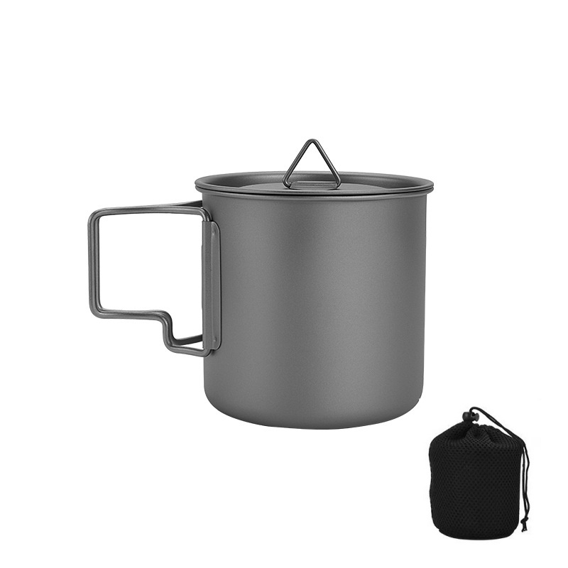 Camping Cooking Mesh - Titanium Camping Mug with Folding Handle