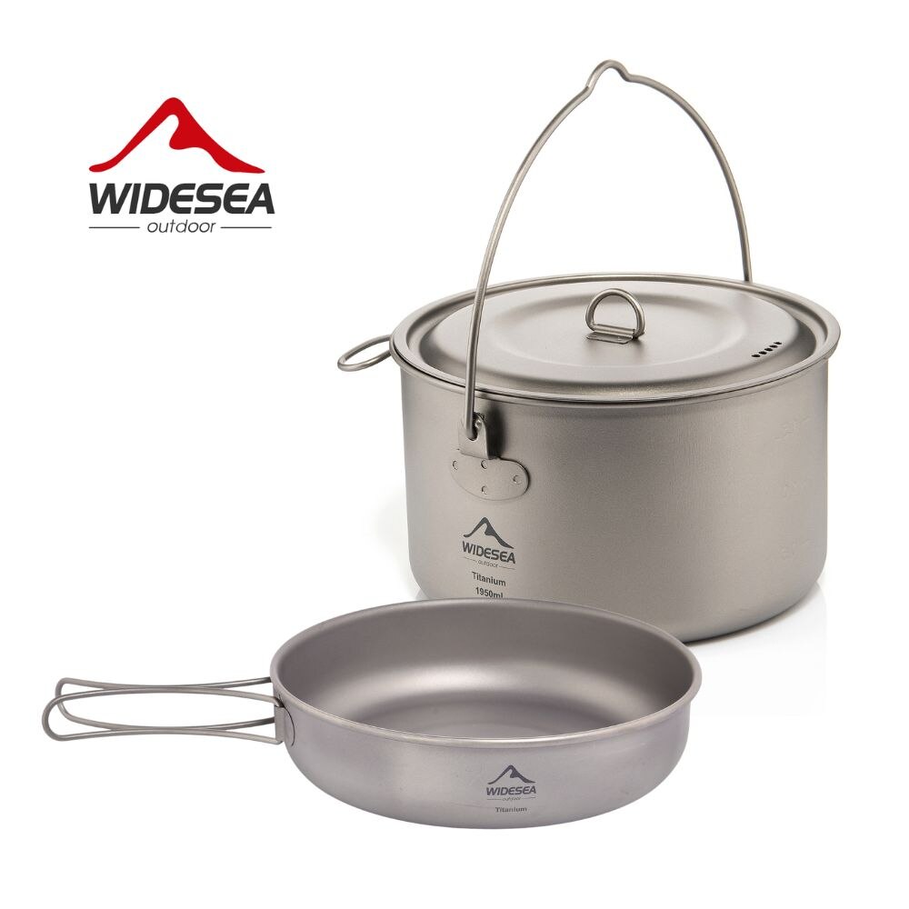 Camping Cooking Set Stainless Steel - Widesea Camping Tableware Titanium Cookware Set