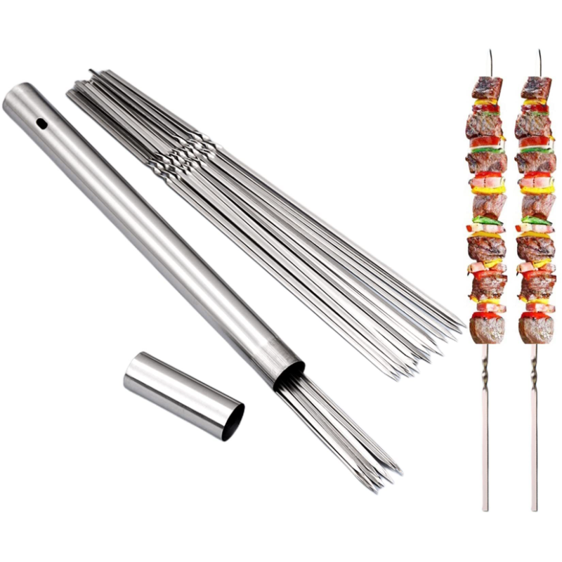 Camping Cooking Youtube - Stainless Steel Barbecue Skewer BBQ Shish