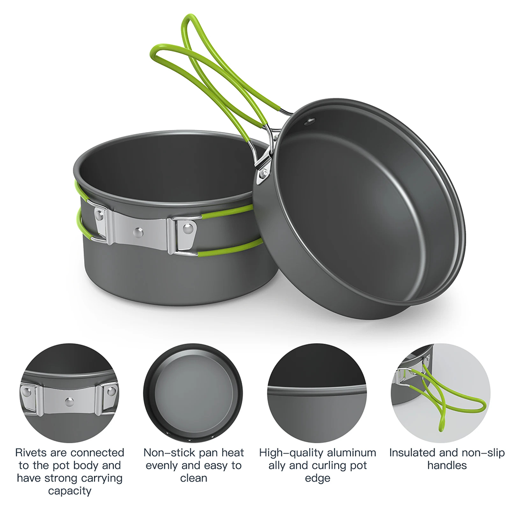 Quechua Camping Cooking Set - Outdoor Cooking Pot Camping Utensil Set