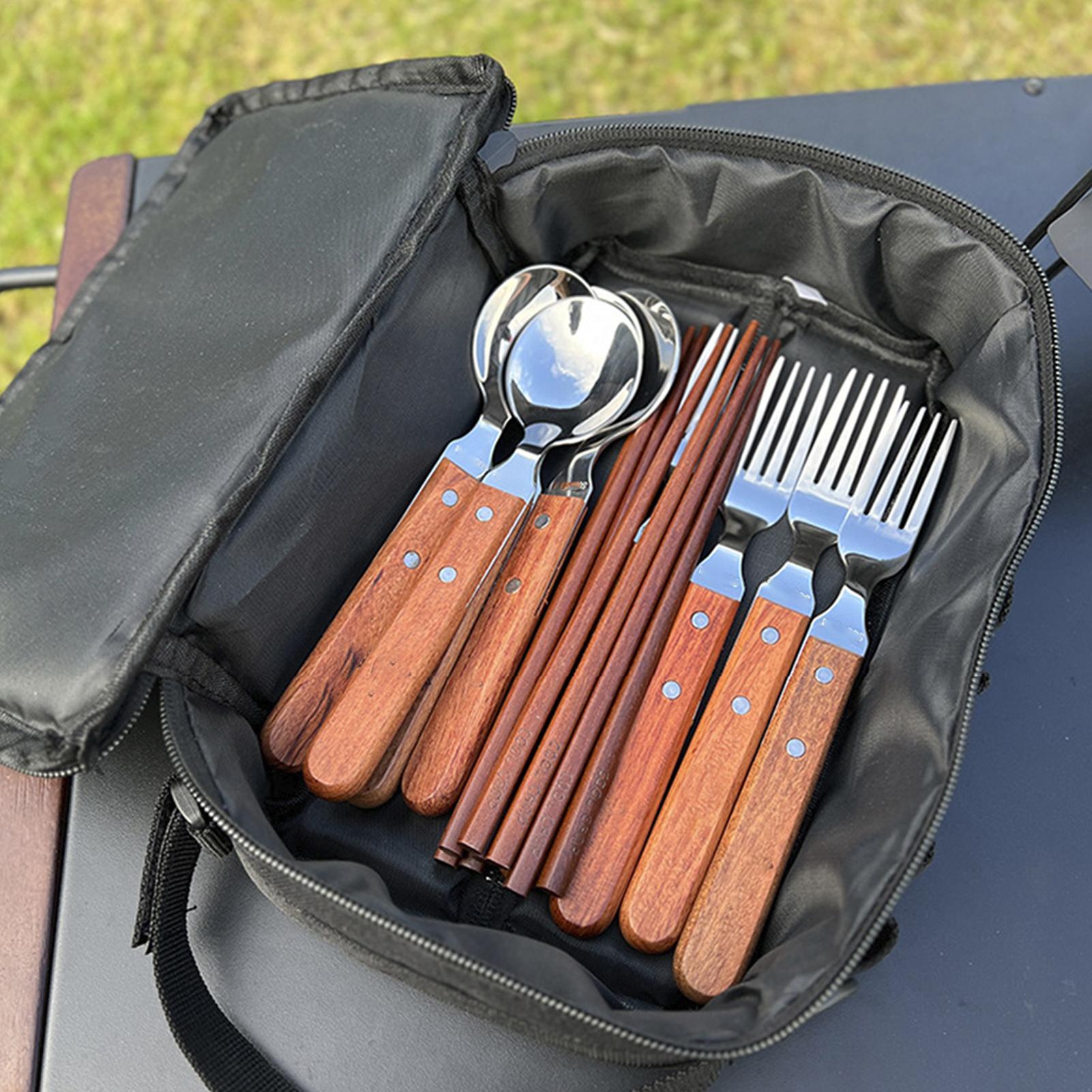 Camping Cooking Caddy - Camping Cookware Organizer Camping Tableware Organizer