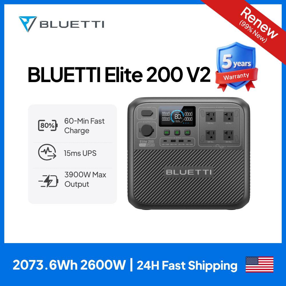 Camping Cooking Appliances - 【Renew】BLUETTI Elite 200 V2 Portable Power