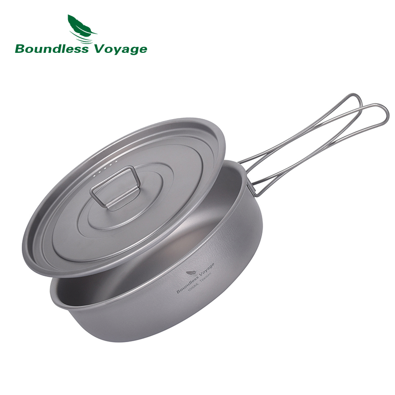 Camping Cooking Appliances - Boundless Voyage Titanium Non-stick Skillet with