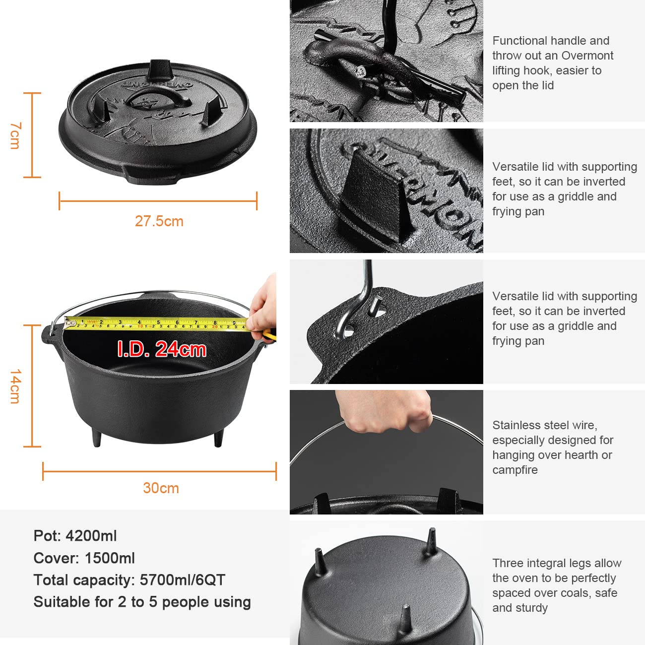 25cm Camp Dutch Oven Pre Seaso - Camping Cooking Dutch Oven recension och pris