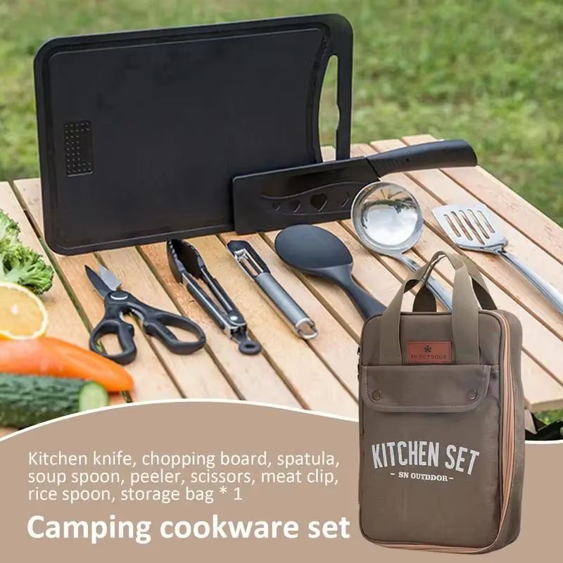 8pcs Camping Kitchen Cookware  - Quechua Camping Cooking Set recension och pris