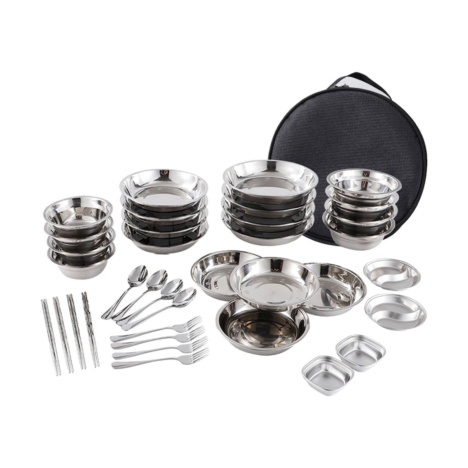 Stainless Steel Plates and Bow - Camping Cooking Set Stainless Steel recension och pris