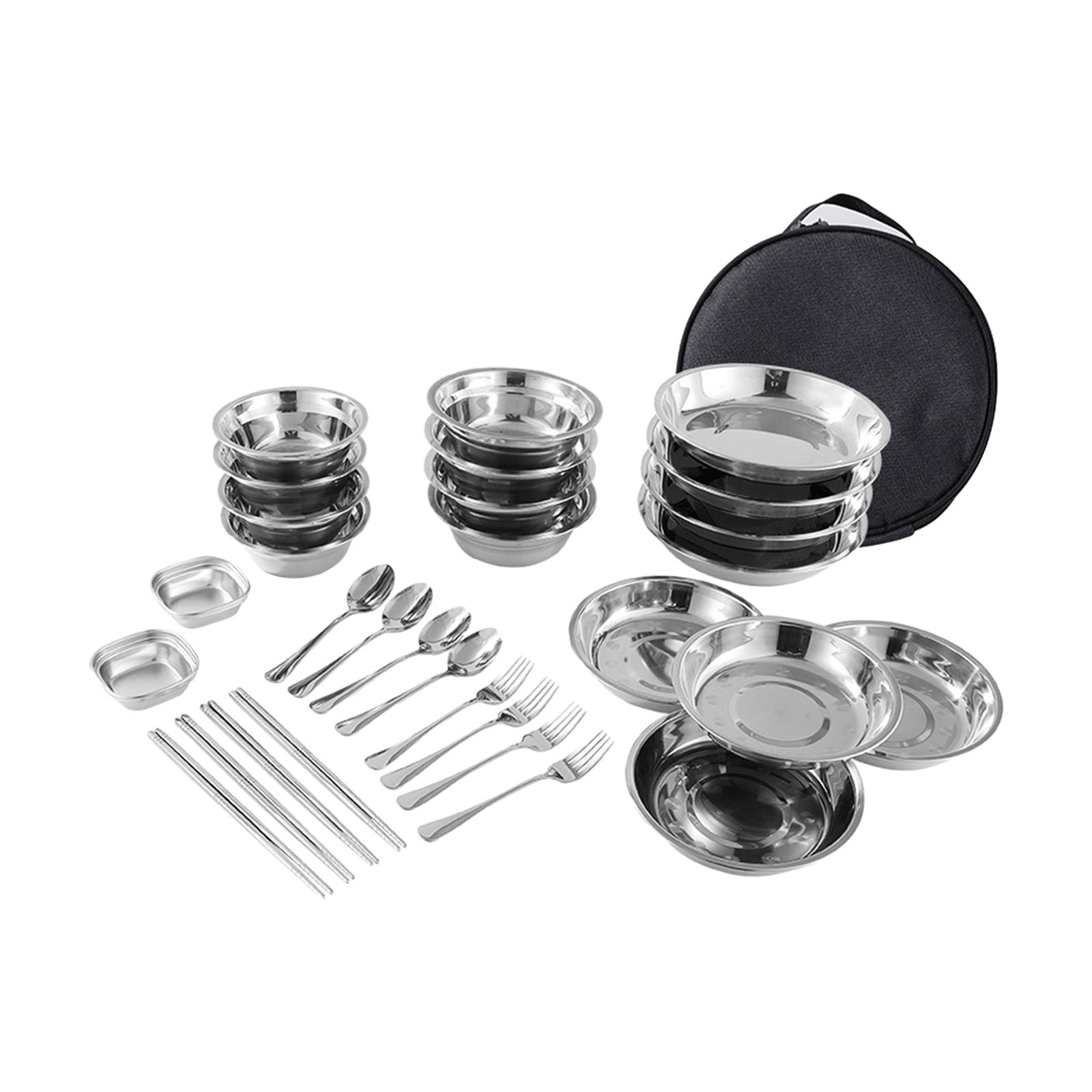Stainless Steel Plates and Bow - Camping Cooking Set Stainless Steel recension och pris