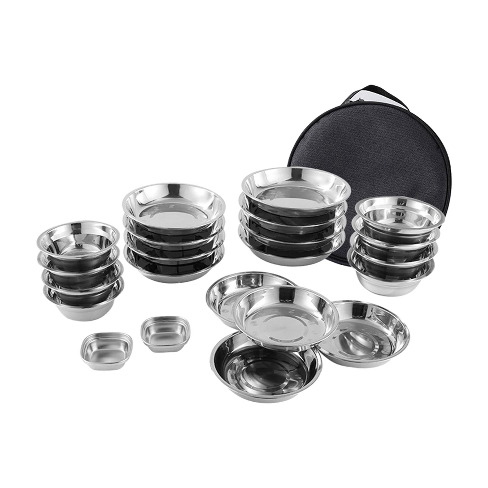 Stainless Steel Plates and Bow - Camping Cooking Set Stainless Steel recension och pris