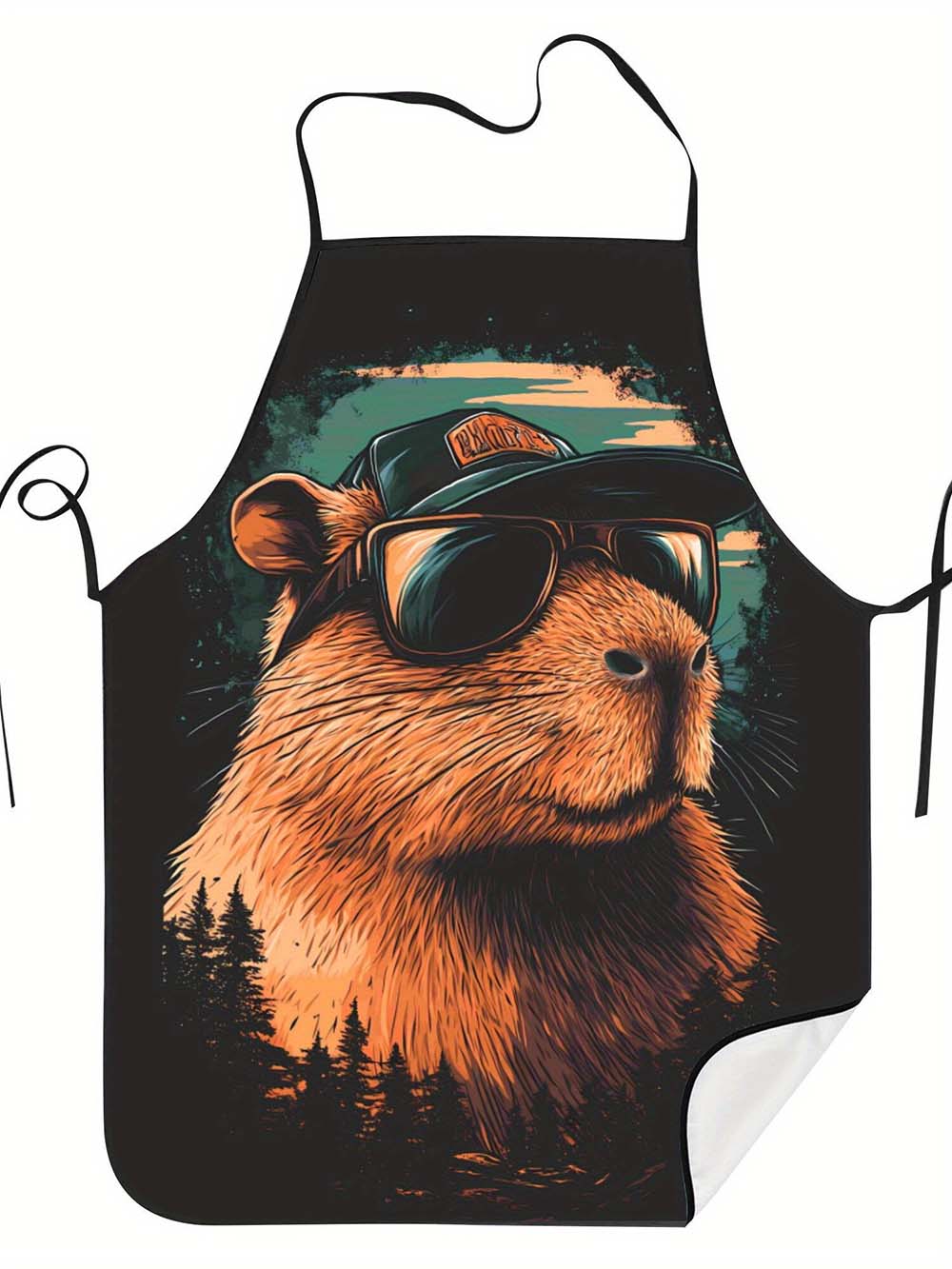 1pc  Cool Capybara Grilling Ap - Camping Cooking In Forest recension och pris