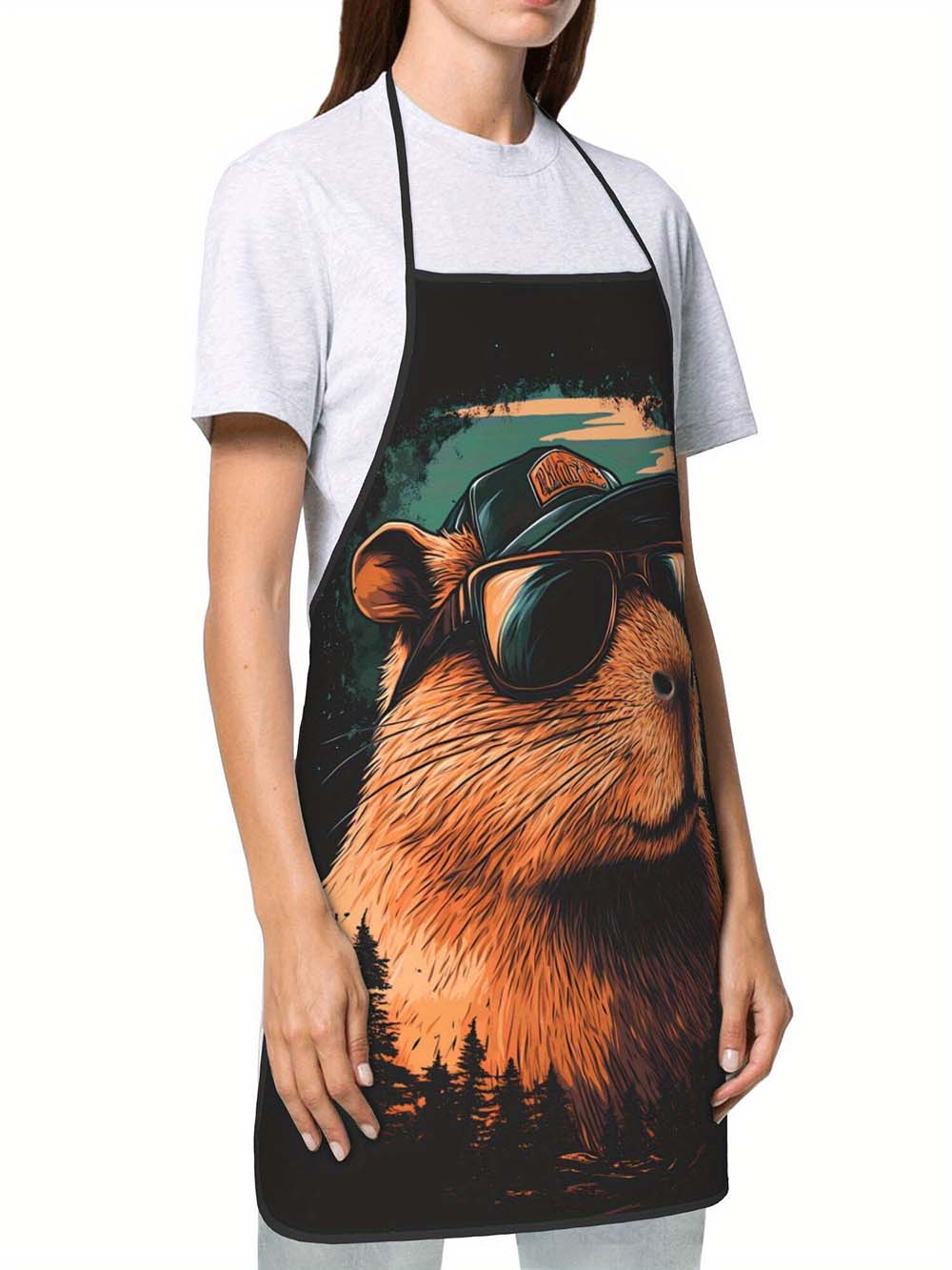 1pc  Cool Capybara Grilling Ap - Camping Cooking In Forest recension och pris