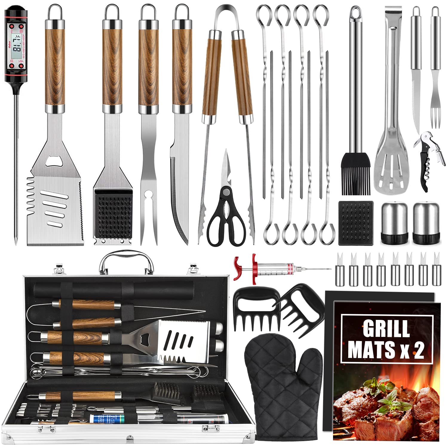 38PCS BBQ Grill Accessories Se - Camping Cooking Set Stainless Steel recension och pris
