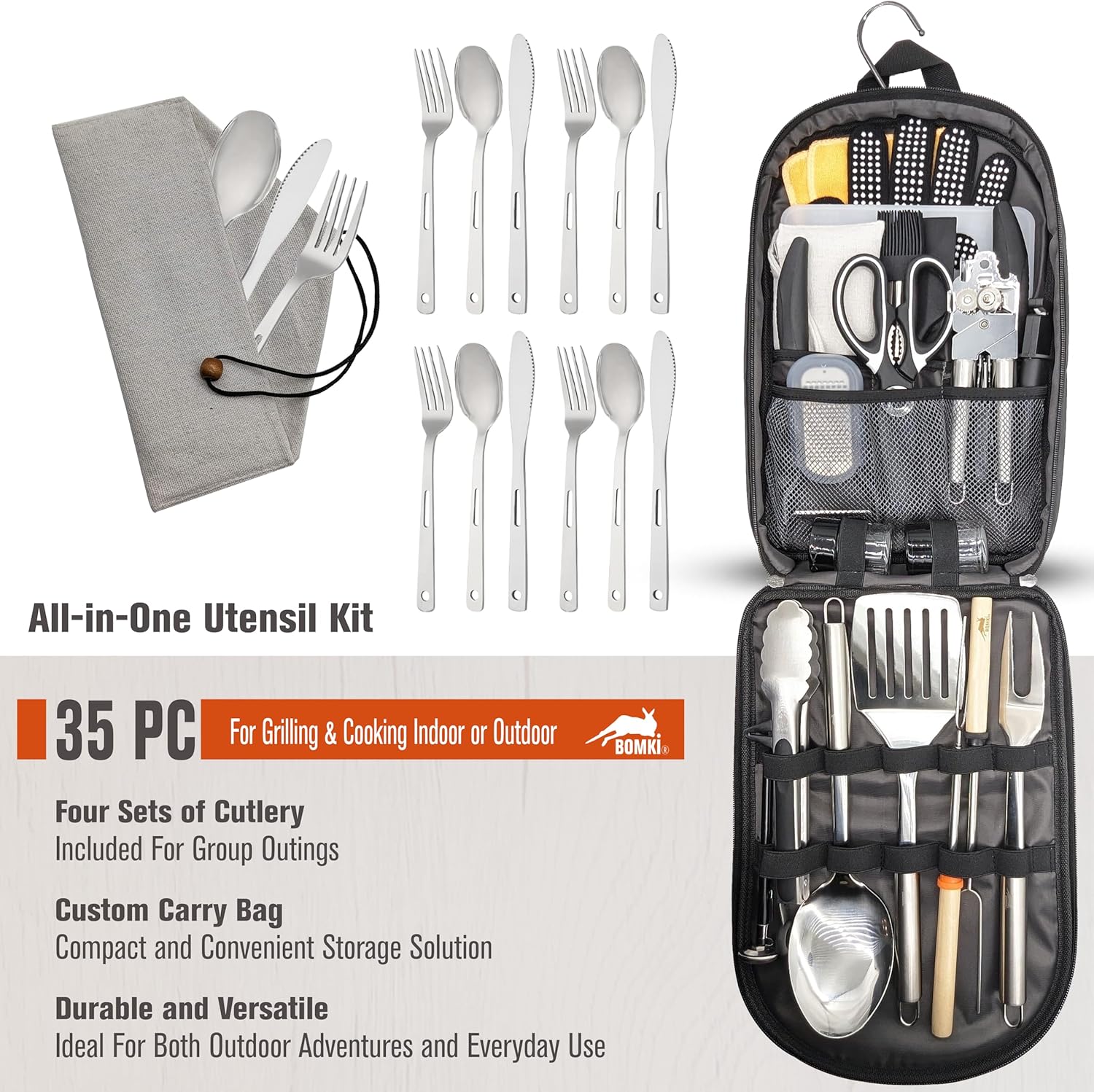 Camping BBQ Cooking Utensils S - Camping Cooking Essentials Kit recension och pris