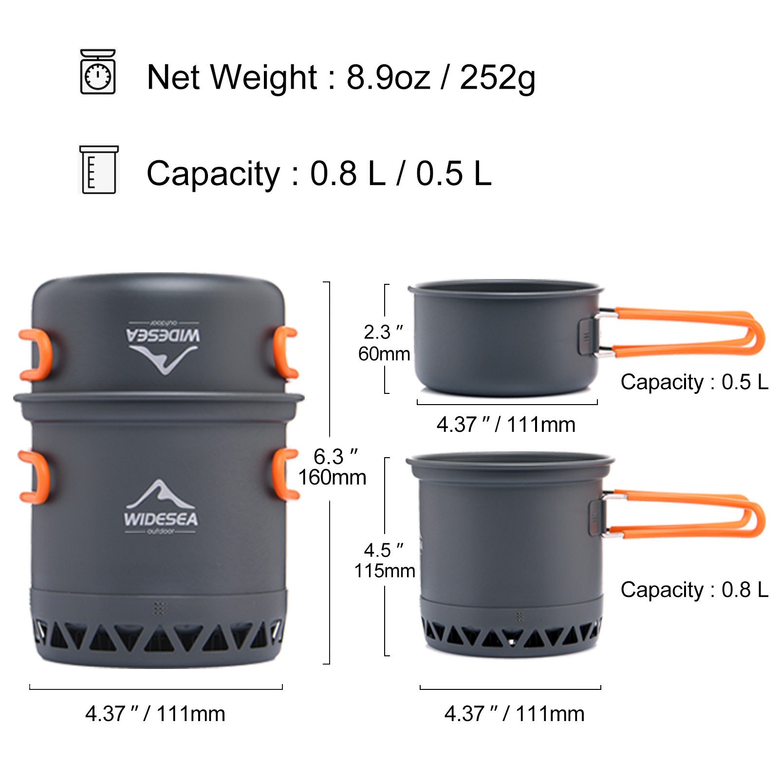Widesea Camping 1.3L 2.3L Cook - Quechua Camping Cooking Set recension och pris