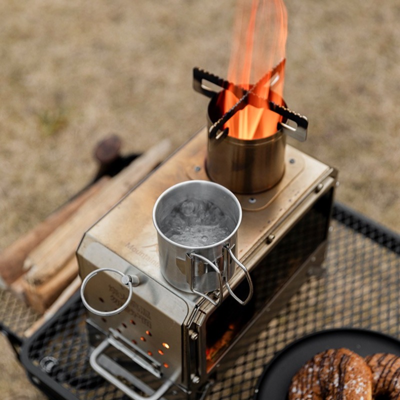 Stainless Steel Heating Stove  - Camping Cooking In Forest recension och pris