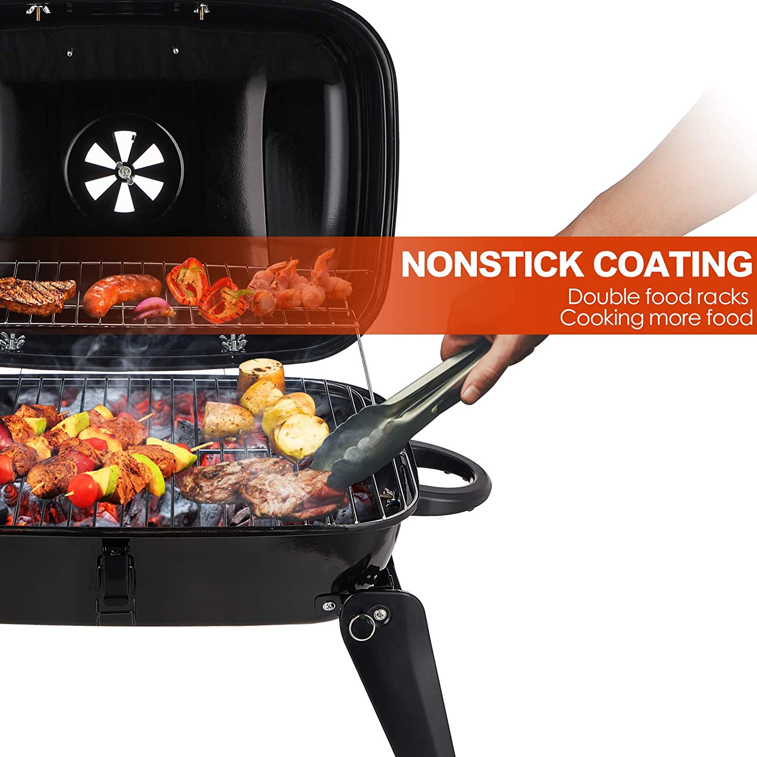 18-inch Black Charcoal Grill F - Camp Grill Portable Folding recension och pris