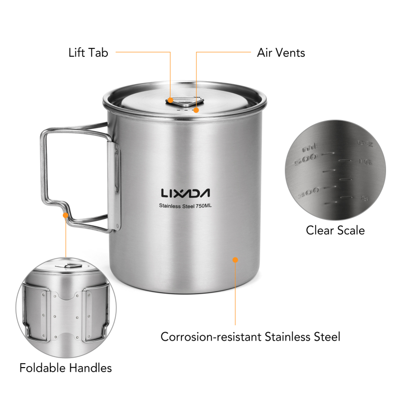 Lixada 750ml Cup Outdoor Stain - Camping Cooking Mesh recension och pris