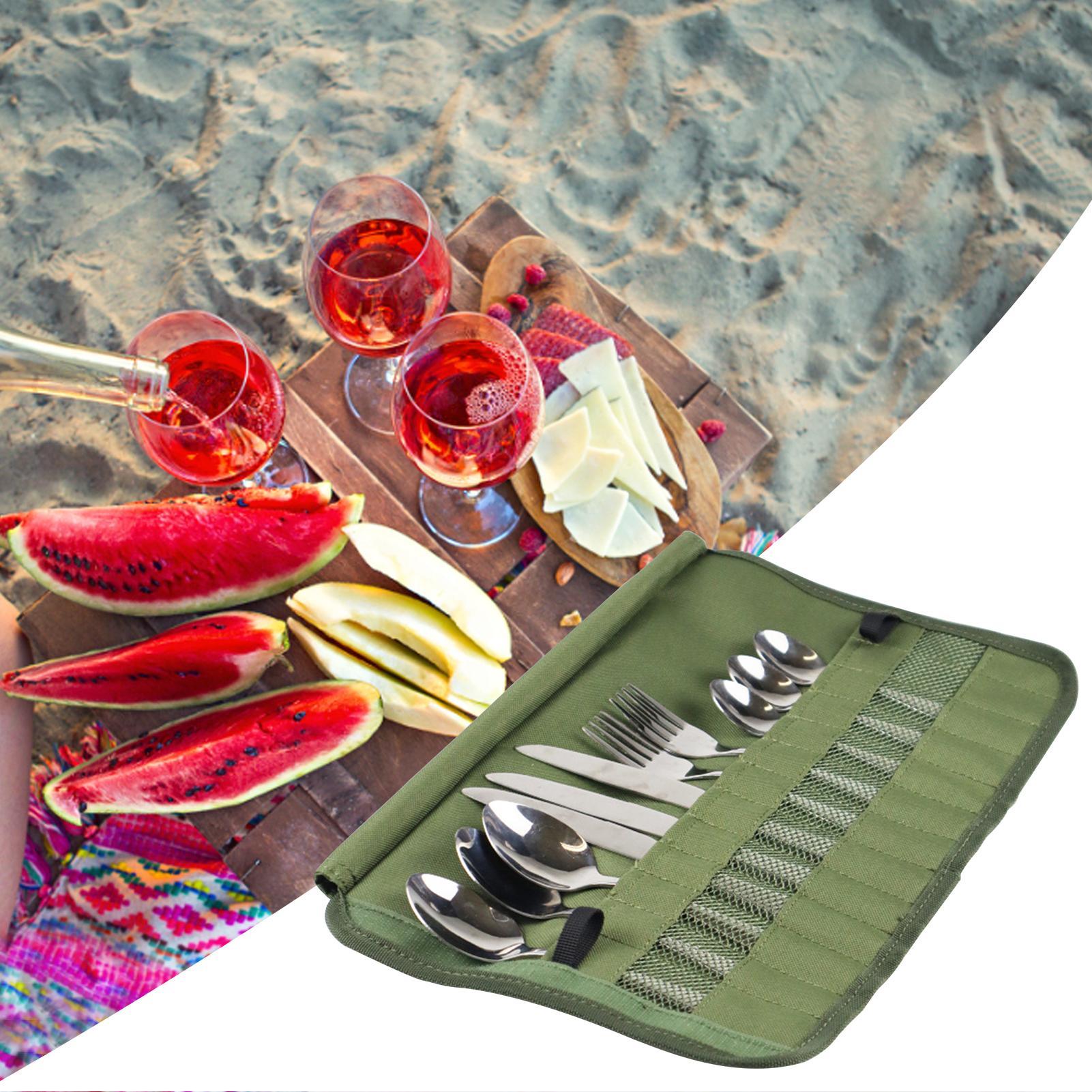 Camping Tableware Roll Bag Cam - Camping Cooking Utensil Holder recension och pris