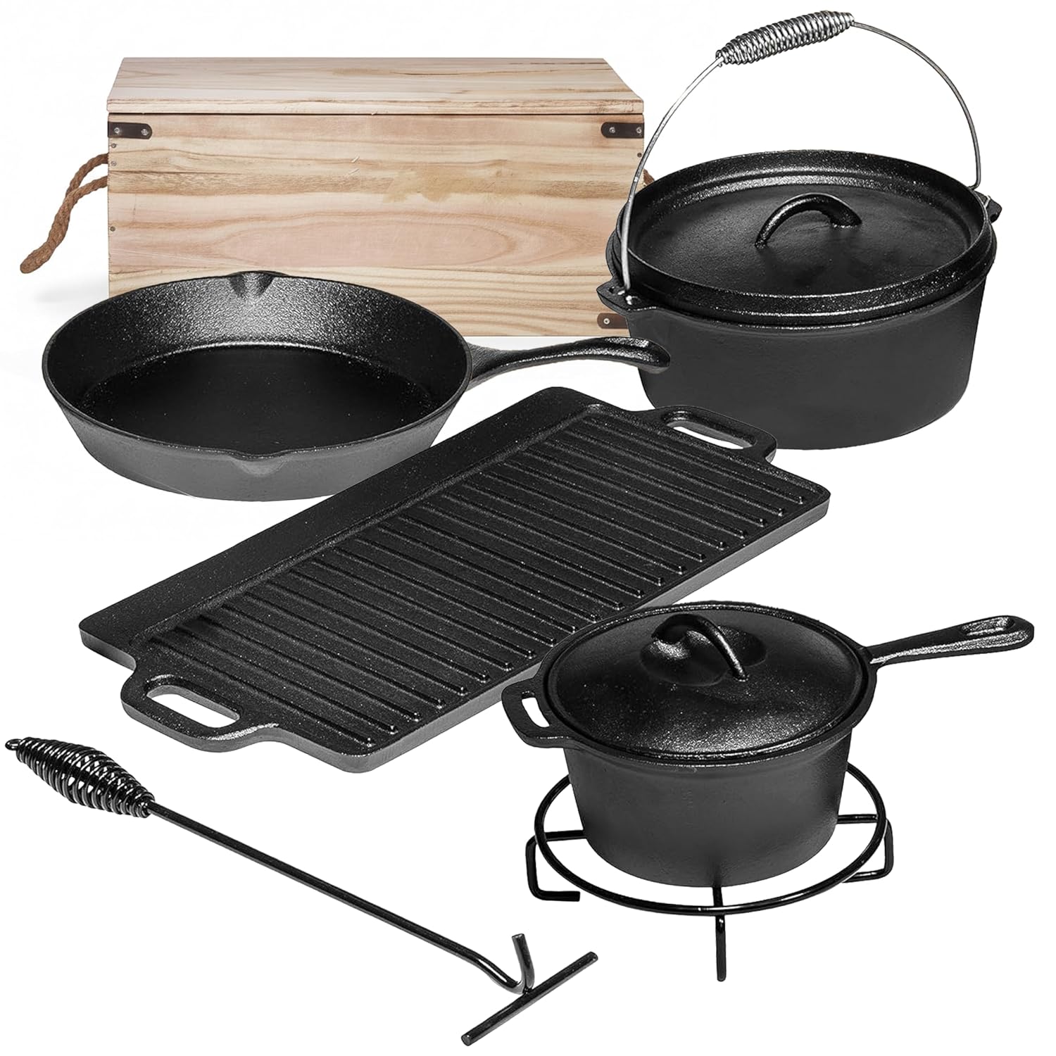 Camping Cooking Set Of 7. Pre  - Camping Cooking Dutch Oven recension och pris