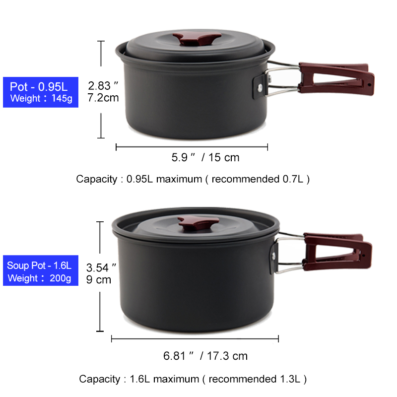 Widesea Camping Cookware Set O - Quechua Camping Cooking Set recension och pris