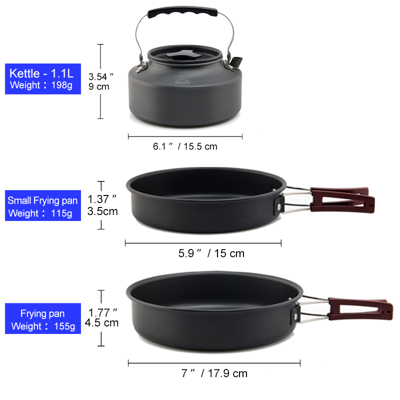 Widesea Camping Cookware Set O - Quechua Camping Cooking Set recension och pris