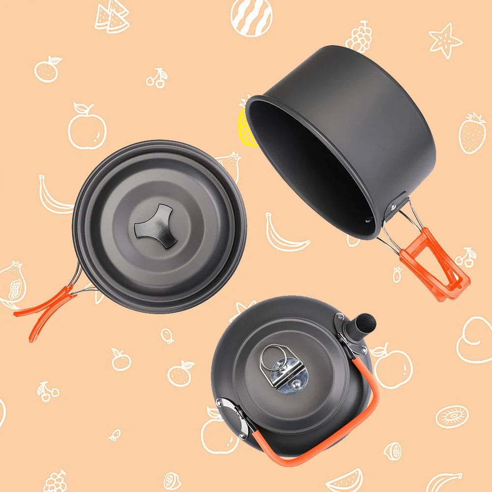 Camping Cookware Kit Kettle Po - Camping Cooking Set Stainless Steel recension och pris