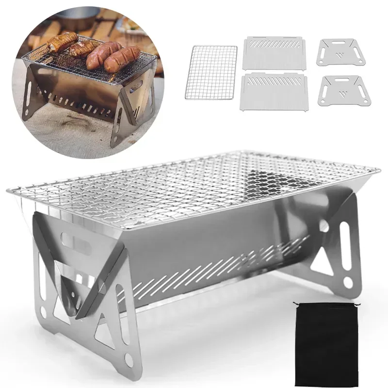 Portable Folding Barbecue Gril - Camping Cooking Mesh recension och pris