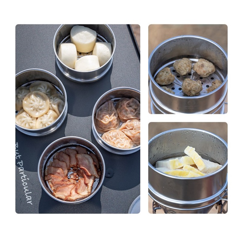 CAMPINGMOON Portatle Outdoor C - Camping Cooking Set Stainless Steel recension och pris
